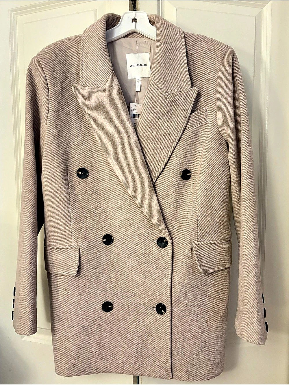 Avec Les Filles Houndstooth Double-Breasted Blazer Size Medium NWT